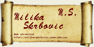 Milika Škrbović vizit kartica